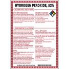 Hydrogen Peroxide, 52% Potential Hazards Sign- Hydrogen Peroxide, 52% - Black/Blue/Red/Yellow on White - 10 x 7
