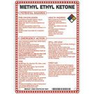 Methyl Ethyl Ketone Potential Hazards Sign- Methyl Ethyl Ketone - Black/Blue/Red/Yellow on White - 10 x 7