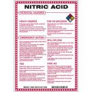 Nitric Acid Potential Hazards Sign- Nitric Acid - Black/Blue/Red/Yellow on White - 10 x 7