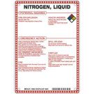 Nitrogen, Liquid Potential Hazards Sign- Nitrogen, Liquid - Black/Blue/Red/Yellow on White - 10 x 7