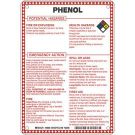 Phenol Potential Hazards Sign- Phenol - Black/Blue/Red/Yellow on White - 10 x 7