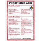 Phosphoric Acid Potential Hazards Sign- Phosphoric Acid - Black/Blue/Red/Yellow on White - 10 x 7
