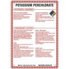 Potassium Perchlorate Potential Hazards Sign- Potassium Perchlorate - Black/Blue/Red/Yellow on White - 10 x 7