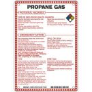 Propane Gas Potential Hazards Sign- Propane Gas - Black/Blue/Red/Yellow on White - 10 x 7