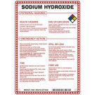 Sodium Hydroxide Potential Hazards Sign- Sodium Hydroxide - Black/Blue/Red/Yellow on White - 10 x 7