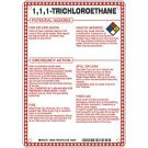 1, 1, 1, Trichloroethane Potential Hazards Sign- - Black/Blue/Red/Yellow on White - 10 x 7