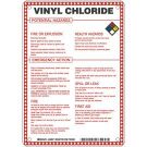 Vinyl Chloride Potential Hazards Sign- Vinyl Chloride - Black/Blue/Red/Yellow on White - 10 x 7