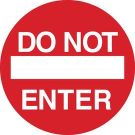 Anti Skid Floor (Do Not Enter) Sign - Anti-skid Laminated Vinyl - Red on White - 17 Inch Diameter