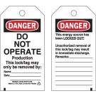 DANGER Do Not Operate Lockout Tagout Tags - Write-on Paper Cardstock 5.75x3 Black/Red/White, 25/pk