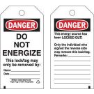DANGER Do Not Energize Lockout Tagout Tags - Write-on Paper Cardstock 5.75x3 Black/Red/White, 25/pk