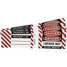 Lockout Labels - Steel DANGER LOCKOUT DO NOT REMOVE 6 Pack