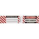 Lockout Labels - Steel PELIGRO EQUIPO BLOQUEADO NO REMUEVA 6 Pack