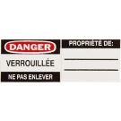 Lockout Labels - Steel DANGER VERROUILLEE NE PAS ENLEVER 6 Pack