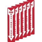 Fire Extinguisher Signs - Pressure Sensitive Vinyl - White on Red - 18 x 4