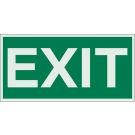 Exit Sign - Glow-in-the-dark Plastic - Green on Glow - 3 x 6