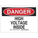 DANGER High Voltage Inside Sign - Light Duty Plastic - Black/Red on White - 10 x 14