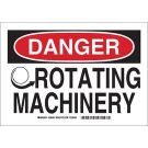 DANGER Rotating Machinery Sign - Light Duty Plastic - Black/Red on White - 10 x 14