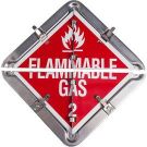 DOT Vehicle Flip-style General Commodities Placards - Aluminum, Split Frame - White on Red - 13.625 x 13.625