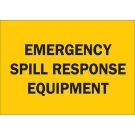 Emergency Spill Response Equipment Sign - Self-sticking Polyester - Black on Yellow - 10 x 14