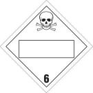 6 Sign - Pressure Sensitive Vinyl, Self Sticking - Black on White - 10.75 x 10.75