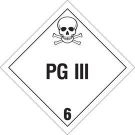 Pg Iii Sign - Premium Fiberglass, For Use In Placard Holders - Black on White - 10.75 x 10.75