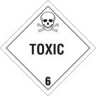 Toxic 6 Sign - Pressure Sensitive Vinyl, Self Sticking - Black on White - 10.75 x 10.75