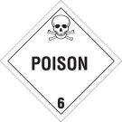 Poison Sign - Premium Fiberglass, For Use In Placard Holders - Black on White - 10.75 x 10.75