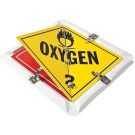 DOT Vehicle Flip-style Welding Supply And Medical Van Placards - Aluminum, One Piece Frame - Multi-Color - 13.625 x 13.625