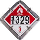 DOT Vehicle Flip-style Cargo Tank Placards - Aluminum, One Piece Frame - Multi-Color - 13.625 x 13.625