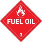 FUEL OIL 3 Sign - Pressure Sensitive Vinyl, Self Sticking - Red on White - 10.75 x 10.75
