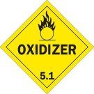Oxidizer 5.1 Sign - Polycoated Tagstock, For Use In Placard Holders - Blue on White - 10.75 x 10.75