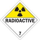 RADIOACTIVE 7 Sign - Pressure Sensitive Vinyl, Self Sticking - Black/Yellow on White - 10.75 x 10.75