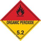 Organic Peroxide Sign - Premium Fiberglass, For Use In Placard Holders - Black/Red on Yellow - 10.75 x 10.75