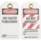 DO NOT OPERATE This lock/tag may only be removed by: Lockout Tagout Tags - Heavy Duty Polyester, 5.75 In x 3 In, Black/Red on White
