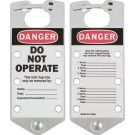 Labeled Danger Do Not Operate White Lockout Hasps 5-Pack