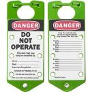 Labeled Danger Do Not Operate Green Lockout Hasps 5-Pack
