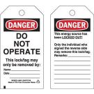 DANGER: DO NOT OPERATE This lock/tag may only be removed Lockout Tagout Tags - Economy Polyester, 5.75 In x 3 In, Black/Red on White