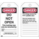 DANGER: DO NOT OPEN Lockout Tagout Tags - Economy Polyester, 5.75 In x 3 In, Black/Red on White