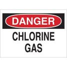 DANGER Chlorine Gas Sign - Light Duty Plastic - Black/Red on White - 7 x 10
