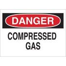 DANGER Compressed Gas Sign - Light Duty Plastic - Black/Red on White - 7 x 10