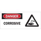 DANGER Corrosive Sign - Premium Fiberglass - Black/Red on White - 7 x 17