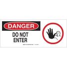DANGER Do Not Enter Picto Sign - Premium Fiberglass - Black/Red on White - 7 x 17