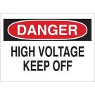 DANGER High Voltage Keep Off Sign - Premium Fiberglass - Black/Red on White - 10 x 14