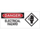 DANGER Electrical Hazard Sign - Premium Fiberglass - Black/Red on White - 7 x 17