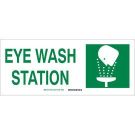 Eye Wash Station Sign - Premium Fiberglass - Green on White - 7 x 17