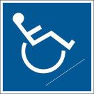 Handicapped Ramp Picto Sign - Premium Fiberglass - White on Blue - 9 x 9