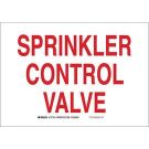 Sprinkler Control Valve Sign - Non-reflective Aluminum - Red on White - 10 x 14