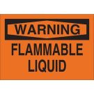 WARNING Flammable Area Sign - Non-reflective Aluminum - Black on Orange - 7 x 10