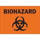 Biohazard Sign - Non-reflective Aluminum - Black on Orange - 7 x 10