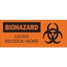 BIOHAZARD Caution Biological Hazard Sign - Premium Fiberglass - Black on Orange - 7 x 17